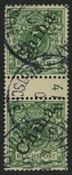 DP CHINA 2IIZS O, 1898, 5 Pf. Steiler Aufdruck Im Zwischenstegpaar, Obere Marke Aufklebefehler Sonst Pracht, Gepr. Bothe - China (oficinas)