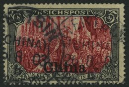 DP CHINA 27IV O, 1901, 5 M. Reichspost, Type I, Nachmalung Nur Mit Deckweiß, Obere Zähnung Teils Etwas Stumpf Sonst Prac - Cina (uffici)