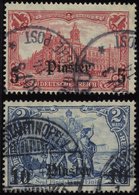 DP TÜRKEI 44/5 O, 1906/7, 5 Pia. Auf 1 M. Und 10 Pia. Auf 2 M., Mit Wz., 2 Werte üblich Gezähnt Pracht, Mi. 100.- - Turquia (oficinas)