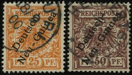 DEUTSCH-NEUGUINEA 5a,6 O, 1897, 25 Pf. Gelblichorange Und 50 Pf. Lebhaftrötlichbraun, Normale Zähnung, 2 Prachtwerte, Mi - German New Guinea