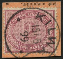 DEUTSCH-OSTAFRIKA VO 37f BrfStk, 1895, 2 M. Rötlichkarmin, K1 KILWA, Postabschnitt, Pracht, Gepr. Dr. Steuer - Deutsch-Ostafrika