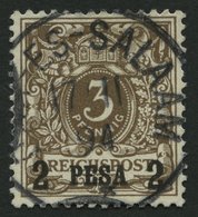 DEUTSCH-OSTAFRIKA 1I O, 1893, 2 P. Auf 3 Pf. Mittelbraun, Pracht, Gepr. Pauligk, Mi. 60.- - Africa Orientale Tedesca