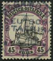 DEUTSCH-OSTAFRIKA 36 O, 1906, 45 H. Mittelbraunviolett/schwarz, Mit Wz., Zentrischer Stempel BAGAMOJO, Pracht, Mi. 70.- - Africa Orientale Tedesca