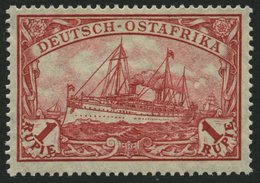 DEUTSCH-OSTAFRIKA 38IIB *, 1915, 1 R. Dunkelrot, Mit Wz., Kriegsdruck, Gezähnt B, Falzrest, Pracht, Mi. 60.- - África Oriental Alemana