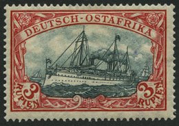 DEUTSCH-OSTAFRIKA 39IAb *, 1908, 3 R. Dunkelrot/grünschwarz, Mit Wz., Friedensdruck, Falzreste, Pracht, Gepr. Jäschke-l. - German East Africa