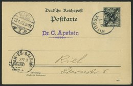 DEUTSCH-OSTAFRIKA P 7 BRIEF, KILOSSA, 11.3.00, In Grünlichblau Auf 3 Pesa Schwarzgrün Antwortkarte (rückseitig Nicht Bes - Afrique Orientale