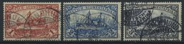 DSWA 20-22 O, 1901, 1 - 3 M. Kaiseryacht, Ohne Wz., 3 Werte Normale Zähnung, Pracht, Mi. 143.- - Sud-Ouest Africain Allemand
