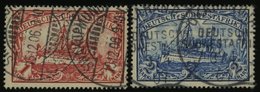 DSWA 20/1 O, 1901, 1 M. Rot Und 2 M. Schwärzlichblau, Ohne Wz., 2 Prachtwerte, Mi. 83.- - German South West Africa