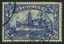 KAROLINEN 17 O, 1900, 2 M. Schwärzlichblau, Pracht, Gepr. Steuer, Mi. 100.- - Isole Caroline