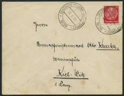 MSP VON 1920 - 1940 DR 487 BRIEF, 28 (Kreuzer KARLSRUHE), 20.1.1934, Etwas Fleckiger Prachtbrief Nach Kiel - Marittimi