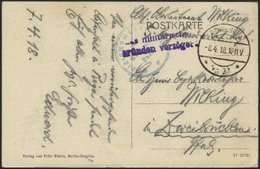 LETTLAND Feldpoststation Nr. 383, 8.4.18, Mit Aptiertem Stempel K.D. FELDPOST ** Auf Ansichtskarte (Riga-Konvent Zum Hei - Lettonie