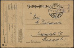 DT. FP IM BALTIKUM 1914/18 K.D. FELDPOSTEXP. DER 105. INF. DIV. A, 27.12.16, Auf Feldpost-Vordruckkarte Nach Cannstatt,  - Lettland