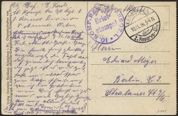 DT. FP IM BALTIKUM 1914/18 K.D. FELDPOSTEXP. DER 1 RESERVE DIV., 10.11.16, Auf Ansichtskarte (Mitau-Poststraße Mit Lazar - Latvia