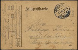 DT. FP IM BALTIKUM 1914/18 K.D. FELDPOSTEXP. DER 6. RES. DIV., 7.2.16, Auf Feldpost-Vordruckkarte Nach Liebenburg/Harz,  - Lettland