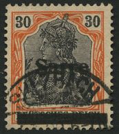 SAARGEBIET 10xID O, 1920, 30 Pf. Dunkelrotorange/schwarz Auf Chromgelb, Type I, Mit Plattenfehler Balkenteilung Senkrech - Autres & Non Classés