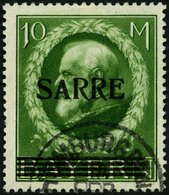 SAARGEBIET 31I O, 1920, 10 M. Bayern-Sarre Mit Abart Kleines A In Sarre, Normale Zähnung, Pracht, Gepr. Burger, Mi. 800. - Otros & Sin Clasificación