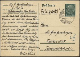 FELDPOST II. WK BELEGE P 226 BRIEF, 1937, 6 Pf. Graugrün Ganzsachen-Manöverkarte Mit Absender Flieger 5/Fea 12/Schönwald - Ocupación 1938 – 45