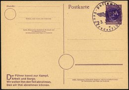 FREDERSDORF DR P 314 BRIEF, 1945, 6 Pf. Hitler-Ganzsachenkarte Mit Seltenem Dienststempel, Leer Gestempelt, Pracht, Gepr - Privatpost