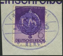 FREDERSDORF F 818 BrfStk, 1945, 6 Pf. Wehrkampftage, Prachtbriefstück, Gepr. Zierer - Privatpost