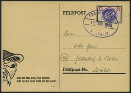 FREDERSDORF Sp 226 BRIEF, 1945, 5 Pf., Rahmengröße 28x19 Mm, Große Wertziffern, Auf Postkarte, Pracht, Gepr. Zierer - Correos Privados & Locales