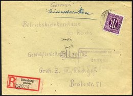 KIEL 1 BRIEF, 5.9.1945, R-Zettel Oldenburg Als 30 Pf.-Marke Verwendet Auf Einschreibbrief Nach Itzehoe, Pracht - Posta Privata & Locale