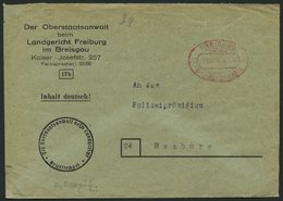 ALL. BES. GEBÜHR BEZAHLT FREIBURG BREISGAU Gebühr Bezahlt, 29.10.46, Roter Ellipsenstempel, Brief Feinst - Sonstige & Ohne Zuordnung