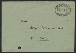 ALL. BES. GEBÜHR BEZAHLT LANDSHUT Gebühr Bezahlt, 12.2.46, Ellipsenstempel, Prachtbrief - Other & Unclassified