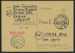 ALL. BES. NOTAUSGABEN P A01 BRIEF, HILDESHEIM 4, 6 Pf. Mit Druckvermerk Schlüter, Hannover, Stempel HILDESHEIM 1, Pracht - Sonstige & Ohne Zuordnung