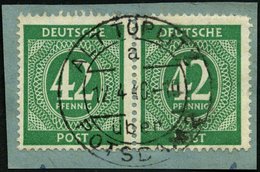 ALLIIERTE BES. 930 Paar BrfStk, 1946, 42 Pf. Smaragdgrün Im Waagerechten Paar, Prachtbriefstück, Mi. (80.-) - Autres & Non Classés