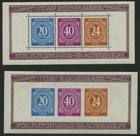 ALLIIERTE BES. Bl. 12A/B *, 1946, Blockpaar Briefmarken-Ausstellung, Falzreste Im Rand, Marken Postfrisch, Pracht - Sonstige & Ohne Zuordnung