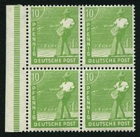 ALLIIERTE BES. 946aI,II **, 1947, 10 Pf. Gelbgrün Im Randviererblock Mit Den Abarten Auf Feld 61 Und 72, Pracht, Mi. (11 - Altri & Non Classificati