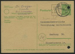 AMERIK. U. BRITISCHE ZONE - GANZSACHEN P 906 BRIEF, 1946, 7 Pf. Schwarz Neben 5 Pf. AM-Post, Bedarfskarte Von BAD SCHWAR - Other & Unclassified