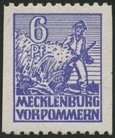 MECKLENBURG-VORPOMMERN 33xaUs **, 1946, 6 Pf. Blauviolett, Kreidepapier, Senkrecht Ungezähnt, Pracht, Gepr. Kramp, Mi. 7 - Autres & Non Classés