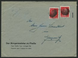 SÄCHSISCHE SCHWÄRZUNGEN AP 827I BRIEF, LIMBACH (SACHSEN), 2x 12 Pf. Auf Brief Aus Pleißen, Pracht, Signiert - Autres & Non Classés