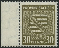 PROVINZ SACHSEN 83Xb **, 1945, 30 Pf. Bräunlicholiv, Wz. 1X, Pracht, Gepr. Ströh, Mi. 80.- - Autres & Non Classés