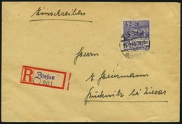 PROVINZ SACHSEN 89A BRIEF, 1946, 42 Pf. Wiederaufbau, Gezähnt, Einzelfrankatur Auf Einschreibbrief Aus ZIESA, Pracht, Mi - Autres & Non Classés