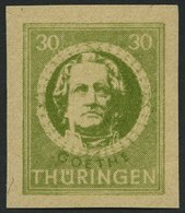 THÜRINGEN 99V1 **, 1945, Versuchsdruck: 30 Pf. Dunkelolivgrün, Pracht, Gepr. Sturm, Mi. 100.- - Autres & Non Classés