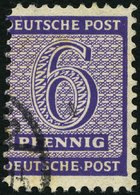 WEST-SACHSEN 117BaX O, 1945, 6 Pf. Grauviolett Roßwein, Gezähnt L 111/4-111/2, Wz. 1X, Etwas Fleckig Sonst Pracht, Gepr. - Altri & Non Classificati