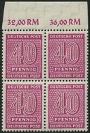 WEST-SACHSEN 136Xc VB **, 1945, 40 Pf. Lebhaftrotlila, Wz. 1X, Im Viererblock Vom Oberrand, Pracht, Gepr. Dr. Jasch, Mi. - Otros & Sin Clasificación