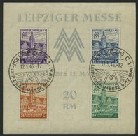 WEST-SACHSEN Bl. 5Xa O, 1956, Block Leipziger Messe, Wz. 1X, Type II, Sonderstempel, Pracht, Gepr. Ströh, Mi. 350.- - Otros & Sin Clasificación