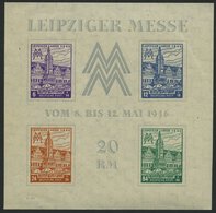 WEST-SACHSEN Bl. 5YZa **, 1946, Block Leipziger Messe, Wz. Stufen Steil Steigend, Type V, Leichte Randstauchungen Und Et - Otros & Sin Clasificación