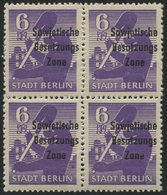 ALLGEMEINE-AUSGABEN 201wbzDDII **, 1948, 6 Pf. Lebhaftgrauviolett, Aufdruck Einmal Normal Zusätzlich Blindaufdruck, Im V - Sonstige & Ohne Zuordnung