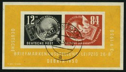 DDR Bl. 7 O, 1950, Block Debria, Tagesstempel ROSTOCK, Pracht, Mi. 170.- - Usati