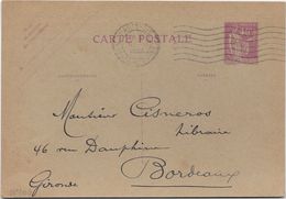 France Entiers Postaux - Type Paix 40c Lilas  - Carte Postale - Repiquage Librairie Perche - TB - Cartoline Postali Ristampe (ante 1955)