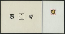 ALLGEMEINE AUSGABEN 6P (*), 1945 12 Pf. Pfalz, 2 Verschiedene Probedrucke In Kleinbogen, Ohne Gummi, Feinst/Pracht - Otros & Sin Clasificación