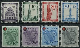 BADEN 38-45A *, 1949, Wiederaufbau Und Rotes Kreuz, Falzrest, 2 Prachtsätze, Mi. 75.- - Autres & Non Classés