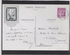 France Entiers Postaux - Type Paix 40c Lilas  - Carte Postale - Grand Palais 1937 - Standaardpostkaarten En TSC (Voor 1995)