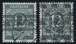 AMERIK. U. BRITISCHE ZONE 56I/II O, 1948, 12 Pf. Band- Und Netzaufdruck Mit Echten Aufdrucken, Stempel HAMBURG Nicht Prü - Other & Unclassified