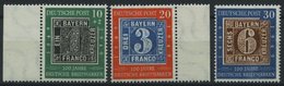 BUNDESREPUBLIK 113-15 **, 1949, 100 Jahre Briefmarken, Prachtsatz, Mi. 100.- - Altri & Non Classificati
