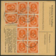 BUNDESREPUBLIK 126 BRIEF, 1954, 6 Pf. Posthorn Im Achterblock Und Waagerechten Paar Rückseitig Als Seltene Mehrfachfrank - Altri & Non Classificati